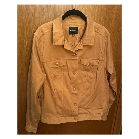 LIVERPOOL MAPLE SUGAR COTTON BLEND JEAN JACKET; SIZE XL - Picture 1 of 5